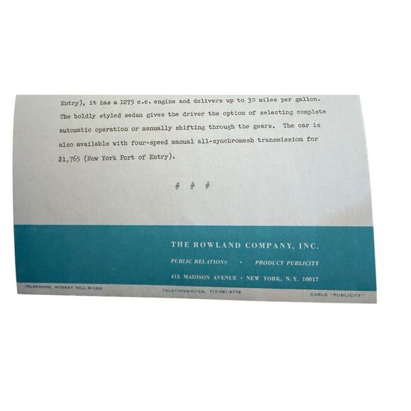 VTG 1969 Austin America Promo Photo Ad Copy British Leyland Dealership Ephemera - Picture 4 of 7